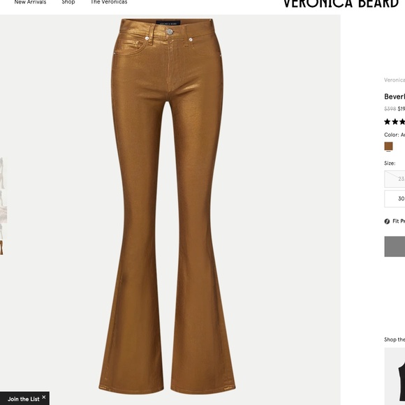 Veronica Beard ~ Beverly Metallic Skinny-Flare Jean - Picture 5 of 5